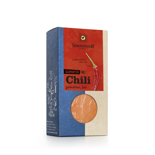 Chili gemahlen bio 40 g, Packung